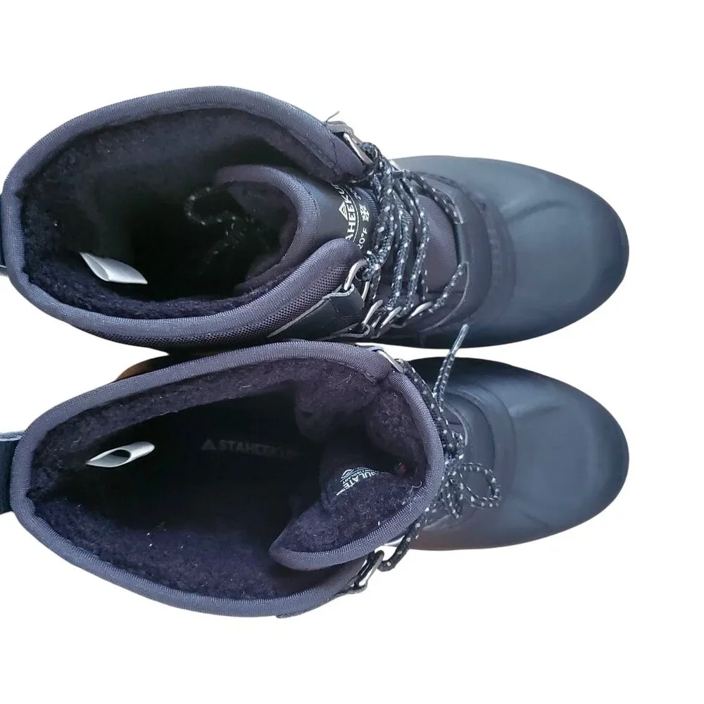 Staheekum Men's 8 Winter Snow Boots Waterproof Insulated Outdoor Faux Fur Black